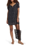 Alex Mill Rose Floral Cotton & Silk Mini Sundress In Black