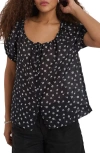 Alex Mill Rose Top In Floral Cotton Silk In Black