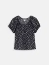 Alex Mill Rose Top In Floral Cotton Silk In Black