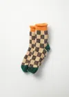 Alex Mill Rototo Checkerboard Pile Room Socks In Multi