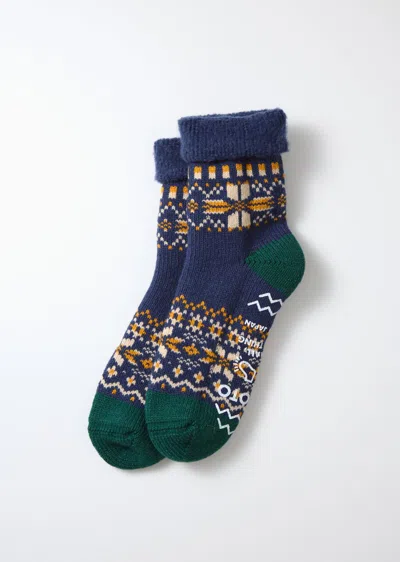 Alex Mill Rototo Snowflake Room Socks In Navy