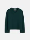 Alex Mill Rowan V-neck In Cashmere In Cypress Green