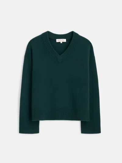 Alex Mill Rowan V-neck In Cashmere In Cypress Green
