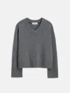 Alex Mill Rowan V-neck In Cashmere In Sterling Grey