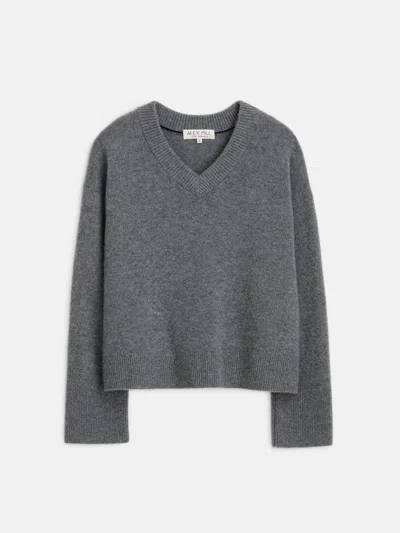 Alex Mill Rowan V-neck In Cashmere In Sterling Grey