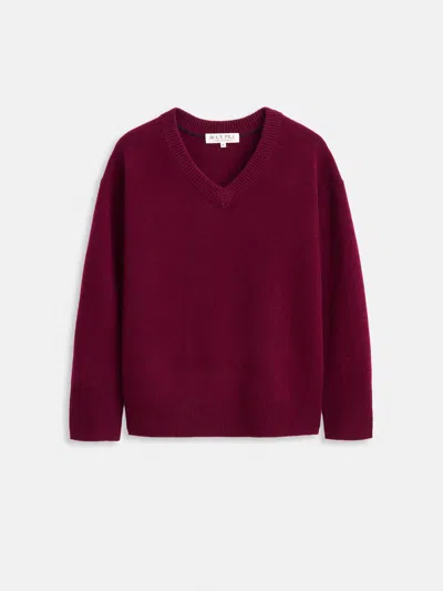 Alex Mill Rowan V-neck Sweater In Cashmere In Burgundy
