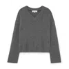 Alex Mill Rowan V-neck In Cashmere In Sterling Grey