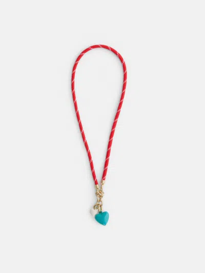 Alex Mill Roxanne Assoulin Happy Cord Charm Necklace In Red