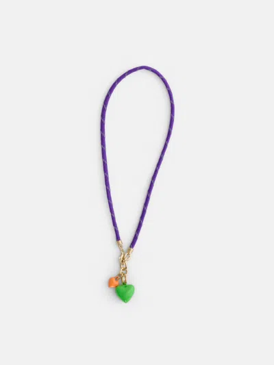 Alex Mill Roxanne Assoulin Happy Cord Charm Necklace In Blue