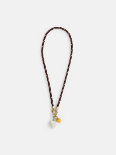 Alex Mill Roxanne Assoulin Happy Cord Charm Necklace In Brown