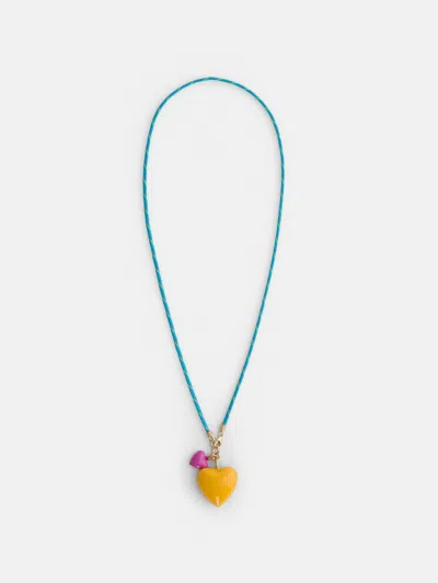 Alex Mill Roxanne Assoulin Long Happy Cord Charm Necklace In Transparent