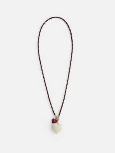 Alex Mill Roxanne Assoulin Long Happy Cord Charm Necklace In White