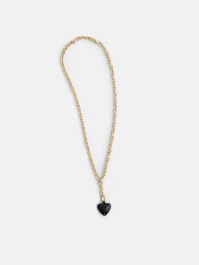 Alex Mill Roxanne Assoulin Mini Puffy Heart Necklace In Transparent