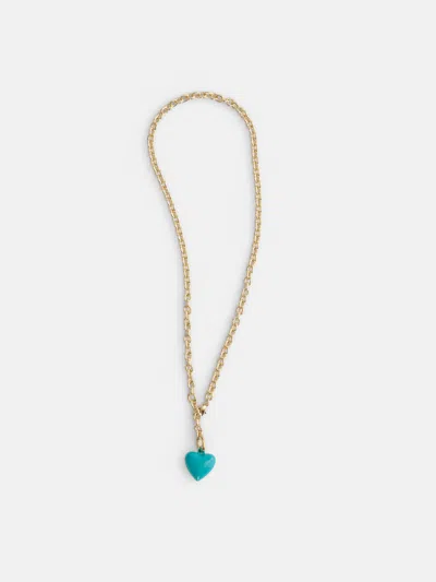 Alex Mill Roxanne Assoulin Mini Puffy Heart Necklace In Transparent