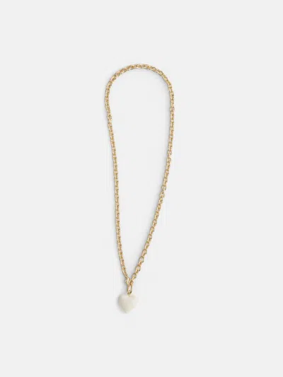 Alex Mill Roxanne Assoulin Mini Puffy Heart Necklace In Gold