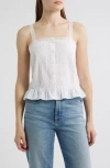 Alex Mill Ruby Pintuck Pleat Cotton Camisole In White