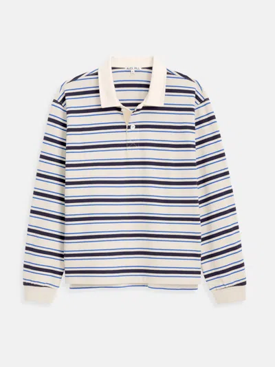 Alex Mill Rugby Striped Shirt In Cotton Jersey In Blue