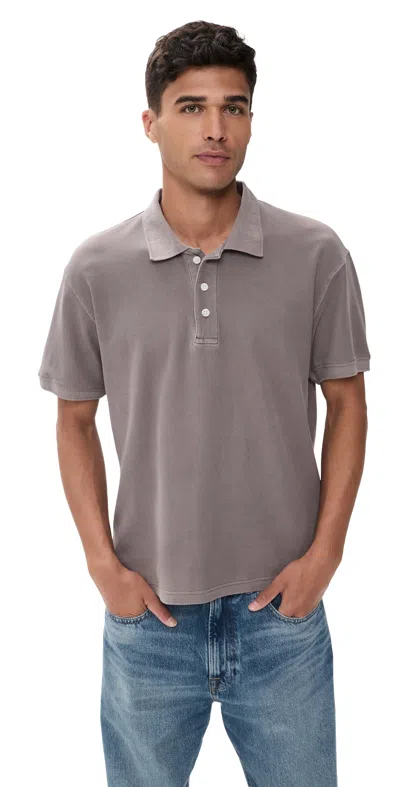 Alex Mill Ryan Short Sleeve Pique Polo Lavender Grey In Purple