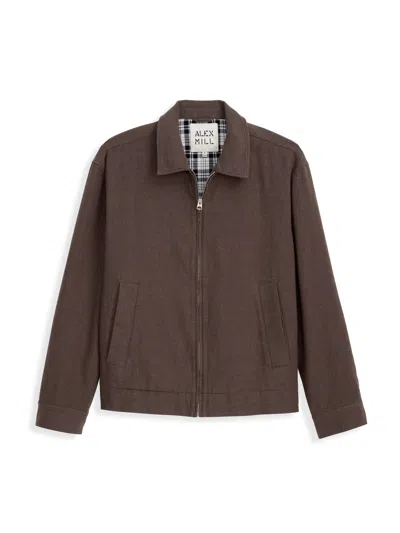 Alex Mill Sam Jacket In Cotton Linen In Olive/brown