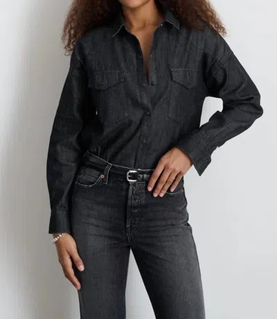 Alex Mill Denim Western Shirt In Black Wash