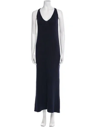 Pre-owned Alex Mill Scoop Neck Long Dress In Blue