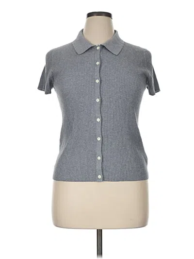 Pre-owned Alex Mill Short Sleeve Blouse In Gray
