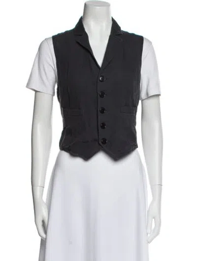 Pre-owned Alex Mill Short Sleeve Crop Top In Blue