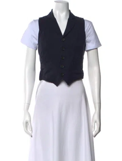 Pre-owned Alex Mill Short Sleeve Crop Top In Blue