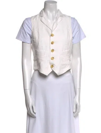 Pre-owned Alex Mill Short Sleeve Crop Top In White