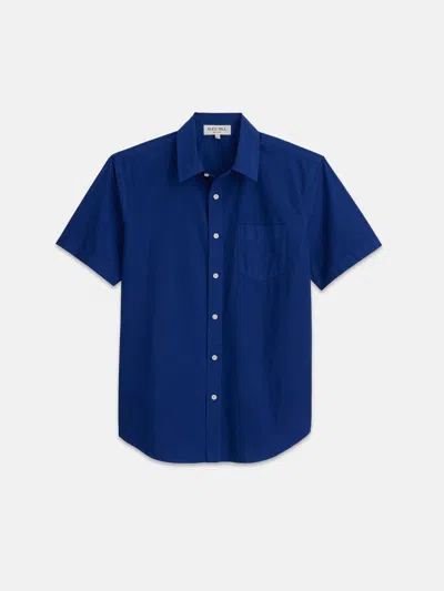 Alex Mill Short Sleeve Mill Shirt In Paper Poplin In Cobalt