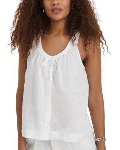 Alex Mill Sidney Tie Neck Sleeveless Linen Top In White