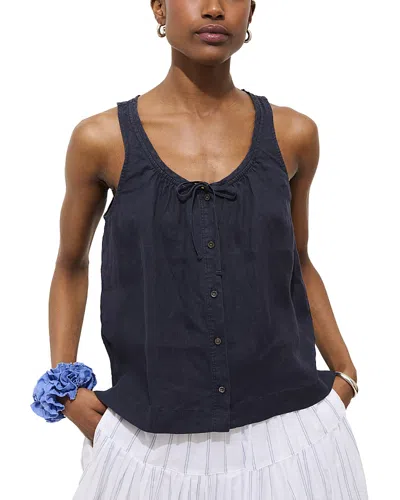 Alex Mill Sydney Top In Linen In Blue