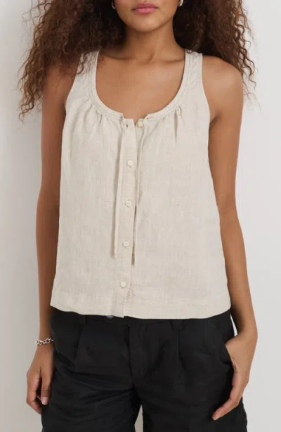 Alex Mill Sidney Sleeveless Linen Button-up Top In Nude