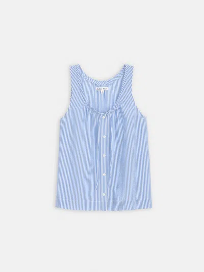 Alex Mill Sidney Top In Seersucker In Blue