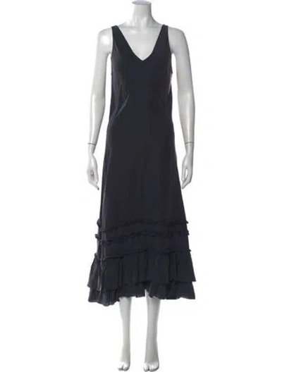 Pre-owned Alex Mill Silk Long Dress In Blue