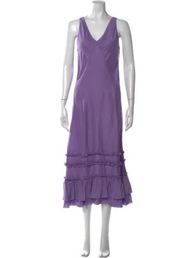 Pre-owned Alex Mill Silk Long Dress In Purple