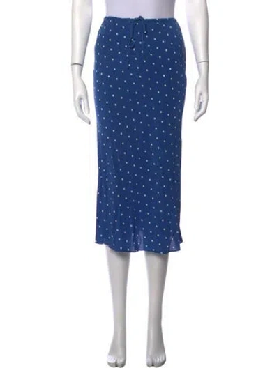 Pre-owned Alex Mill Silk Midi Length Skirt In Blue
