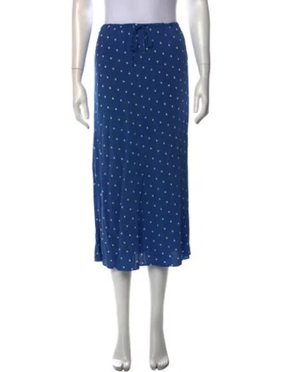 Pre-owned Alex Mill Silk Midi Length Skirt In Blue