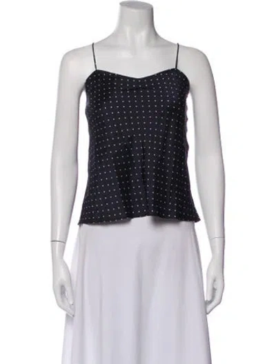 Pre-owned Alex Mill Silk Polka Dot Print Top In Gray
