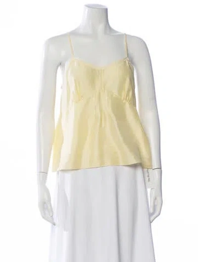 Pre-owned Alex Mill Silk V-neck Top In Yellow