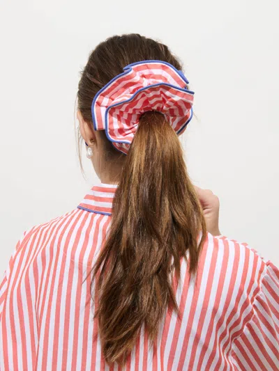 Alex Mill Sleep Scrunchie In Bistripe In Orange/white