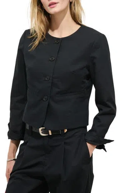 Alex Mill Soho Collarless Cotton & Linen Jacket In Black