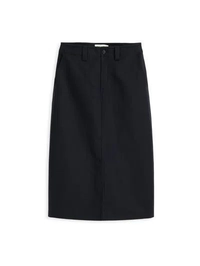 Alex Mill Soho Midi Skirt In Cotton Linen In Black