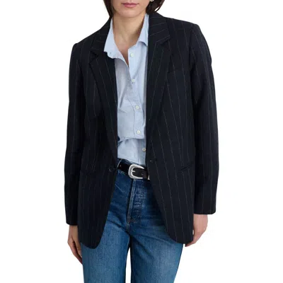 Alex Mill Soho Pinstripe Wool Blazer In Charcoal