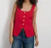 Alex Mill Soho Scoop Vest In Linen Cotton In Red