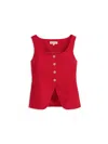 Alex Mill Soho Scoop Vest In Linen Cotton In Crimson