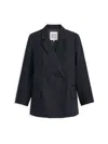 Alex Mill Soho Waisted Blazer In Linen Cotton In Black