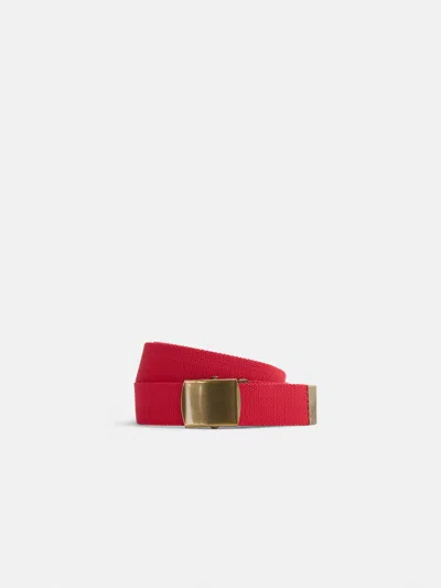 Alex Mill Solid Web Belt In Red