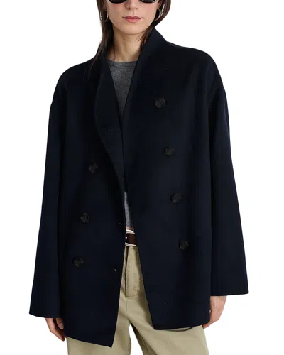 Alex Mill Sophia Double Breasted Wool Coat In Blue