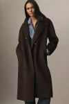 Alex Mill Sophia Long Wool Blend Coat Jacket In Brown